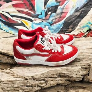 Vans Red and White Sneakers